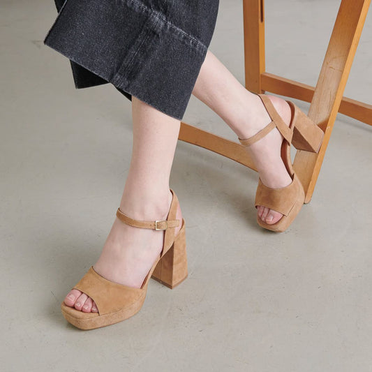 Sandales Vlada Velours Camel