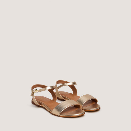 Sandales Wagram Cuir Metallis Or