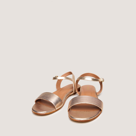 Sandales Wagram Cuir Metallis Or