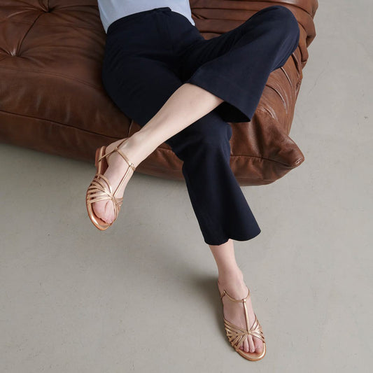 Plagettes Wallonie Cuir Metall Or