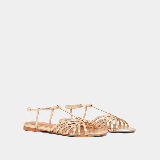 Plagettes Wallonie Cuir Metall Or