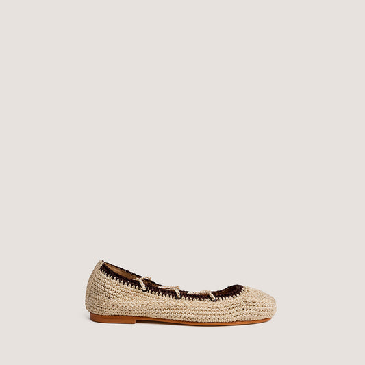 Ballerines Wetov Crochet Beige-marron-Fonce