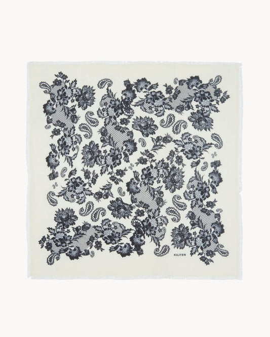 Scarf Hachiko Lace Blanc-Noir