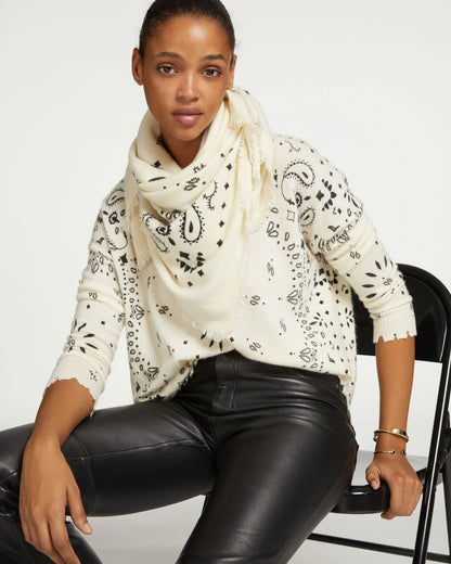 KUJTEN | Mela Bandana Sweater - White Blanc