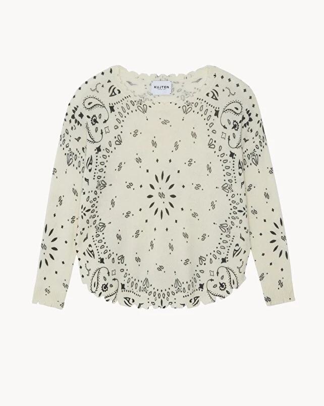 KUJTEN | Mela Bandana Sweater - White Blanc