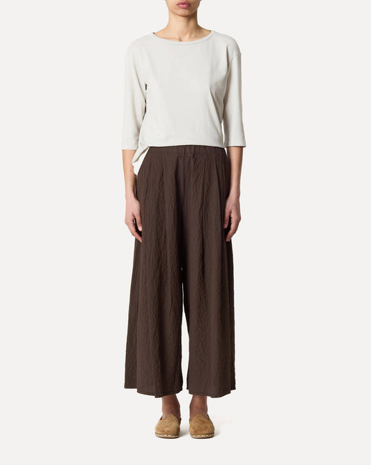 LABO ART | Wide-Leg Cotton Poplin Pants - Maron