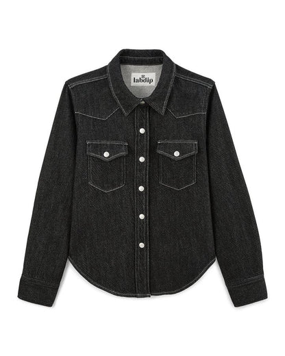 Lab Dip | Dalia 3D Denim Shirt - Dark-Grey