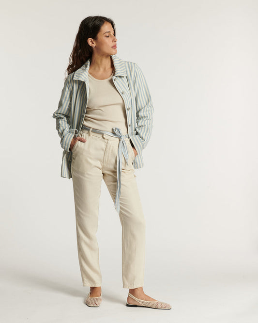 Women's Thea Pleated Wide-Leg Pants Tencel - Ecume