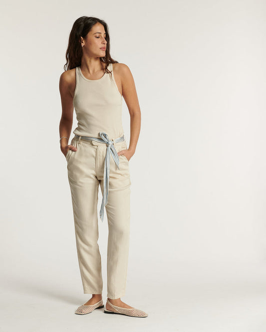 Women's Thea Pleated Wide-Leg Pants Tencel - Ecume
