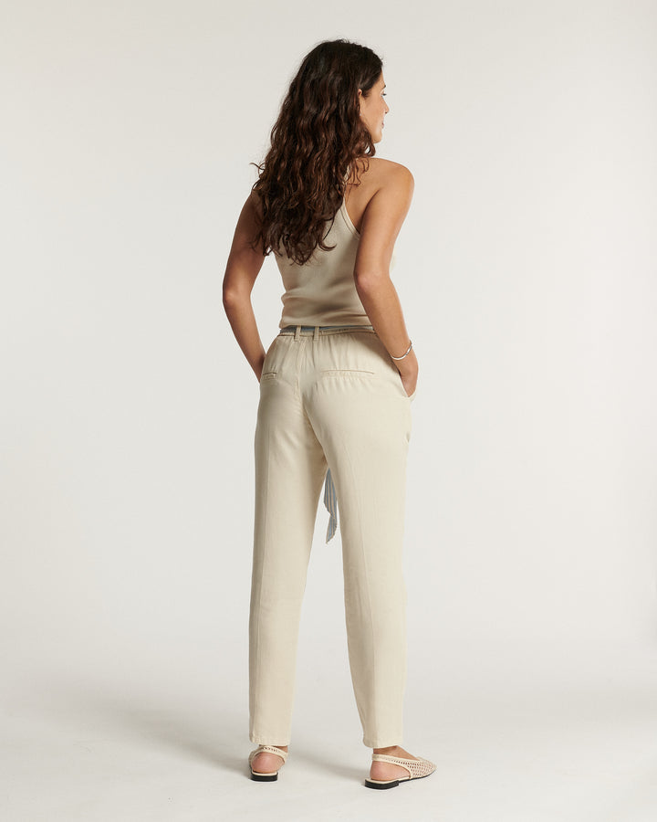 Women's Thea Pleated Wide-Leg Pants Tencel - Ecume