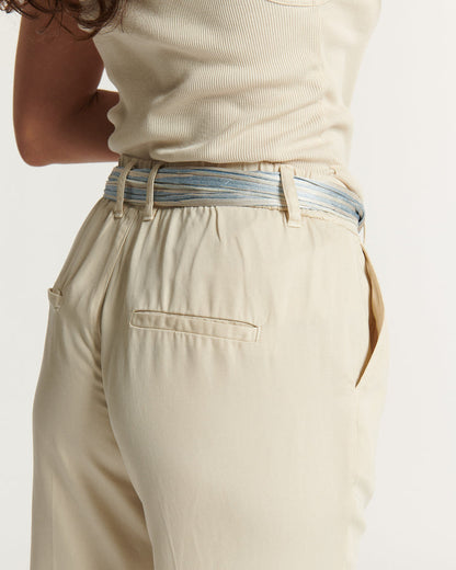 Women's Thea Pleated Wide-Leg Pants Tencel - Ecume