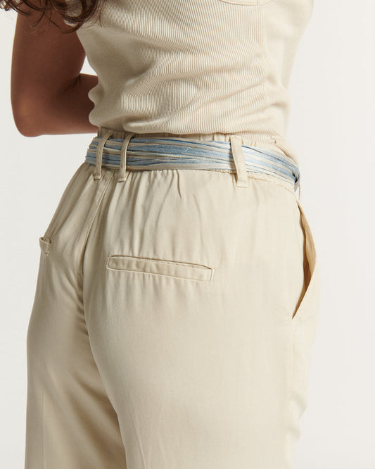 Women's Thea Pleated Wide-Leg Pants Tencel - Ecume