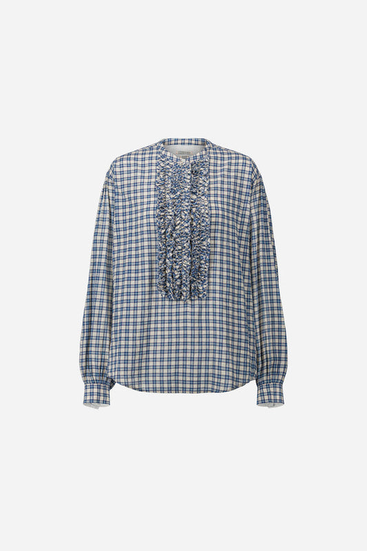 Blouse Magritte Navy-Sand-Checks