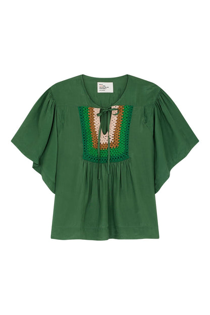 Women's Button-Down Blouse 100 Percent Cotton Poplin - Green