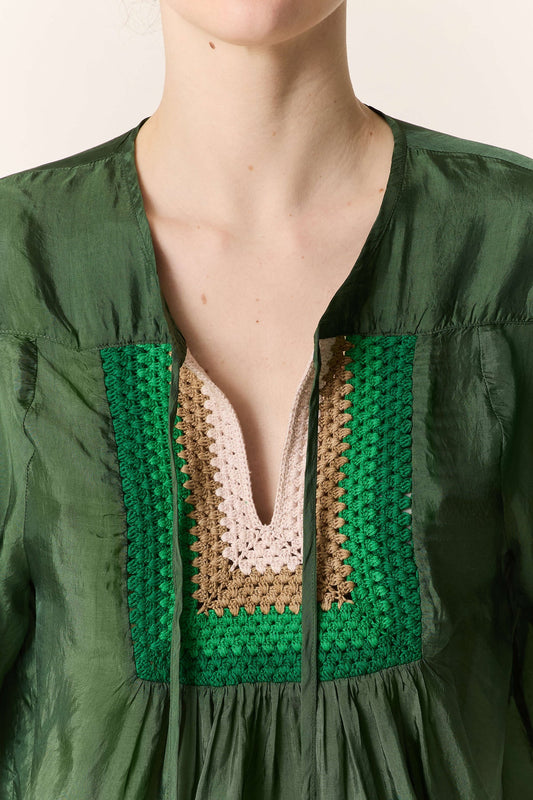 Women's Button-Down Blouse 100 Percent Cotton Poplin - Green