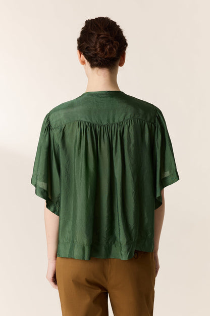 Women's Button-Down Blouse 100 Percent Cotton Poplin - Green