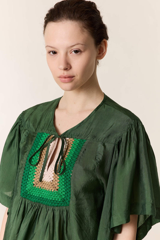 Women's Button-Down Blouse 100 Percent Cotton Poplin - Green