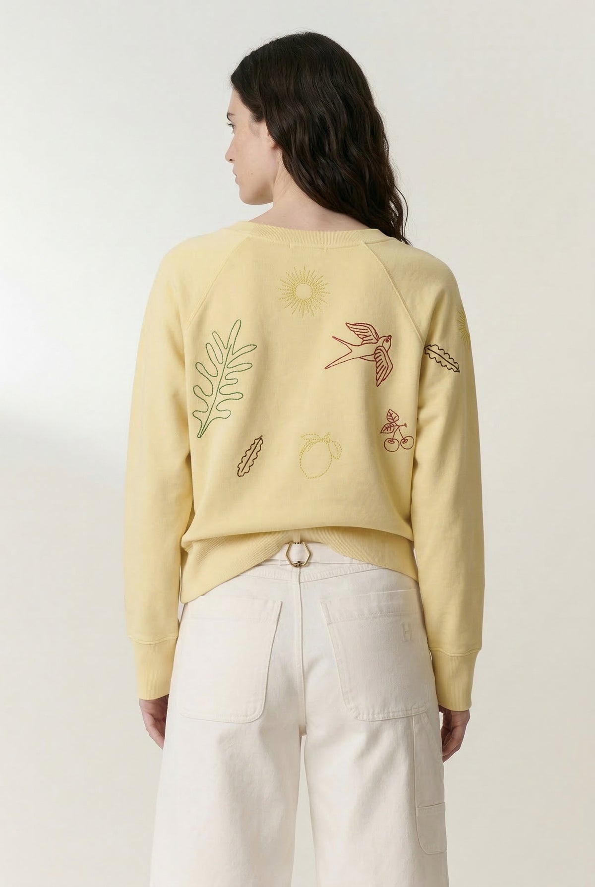 Women's Sweatshirt 100 Percent Cotton Fleece - Lemon Yellow