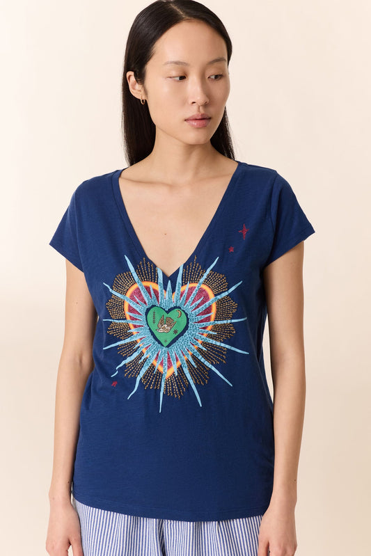 Unisex T-Shirt 100% Cotton Jersey Knit Fabric - Exvo Blue