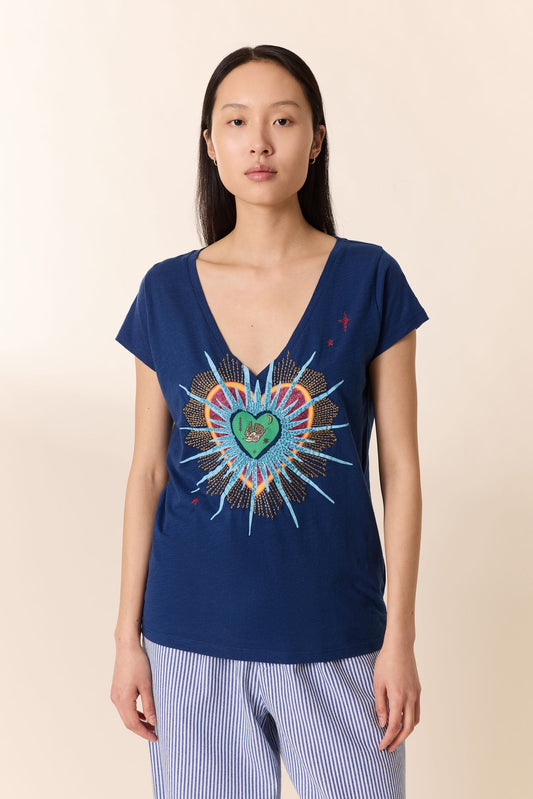 Unisex T-Shirt 100% Cotton Jersey Knit Fabric - Exvo Blue