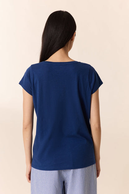 Unisex T-Shirt 100% Cotton Jersey Knit Fabric - Exvo Blue