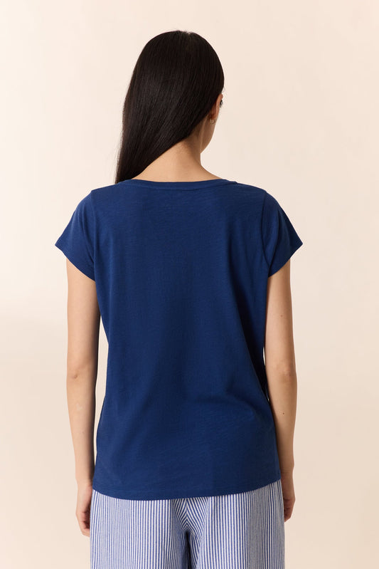 Unisex T-Shirt 100% Cotton Jersey Knit Fabric - Exvo Blue