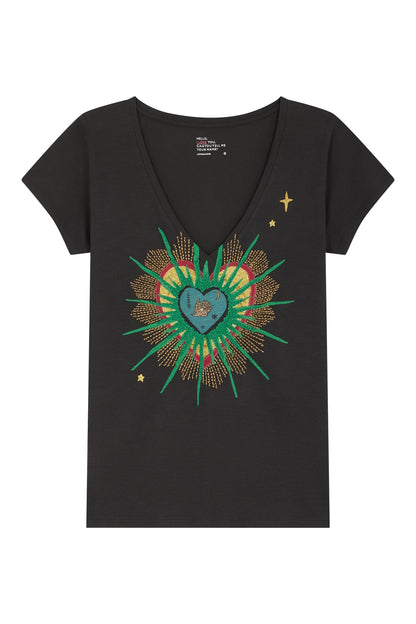 Unisex Tshirt 100% Organic Cotton Jersey - Carbone
