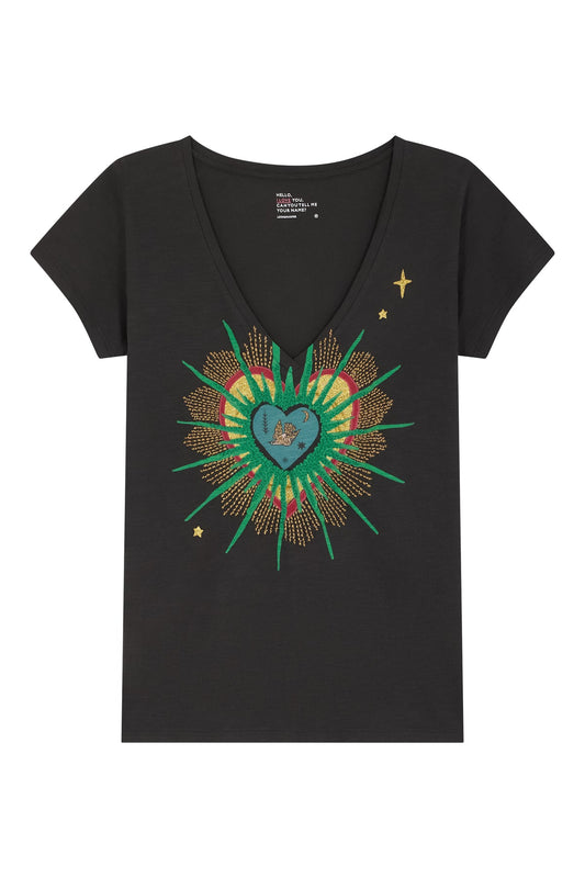 Unisex Tshirt 100% Organic Cotton Jersey - Carbone