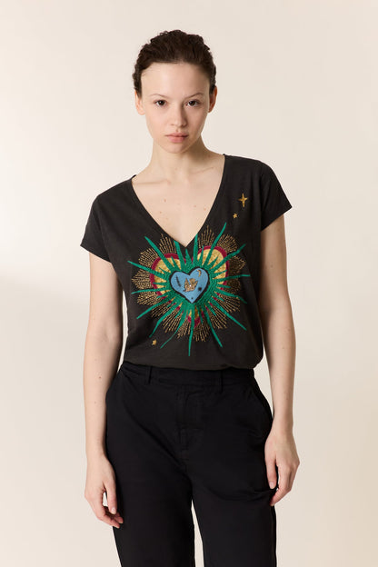 Unisex Tshirt 100% Organic Cotton Jersey - Carbone