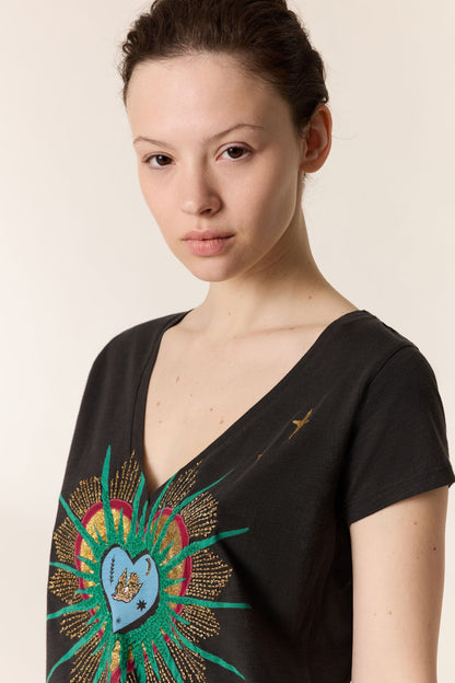 Unisex Tshirt 100% Organic Cotton Jersey - Carbone
