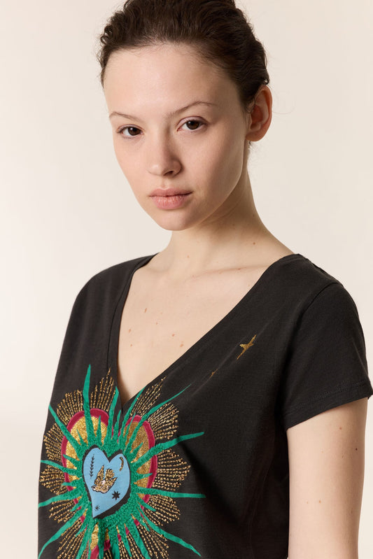 Unisex Tshirt 100% Organic Cotton Jersey - Carbone