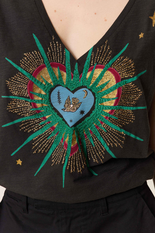 Unisex Tshirt 100% Organic Cotton Jersey - Carbone