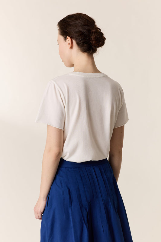 Mens Lightweight T Shirt 100 Percent Cotton Jersey Knit - Off-White