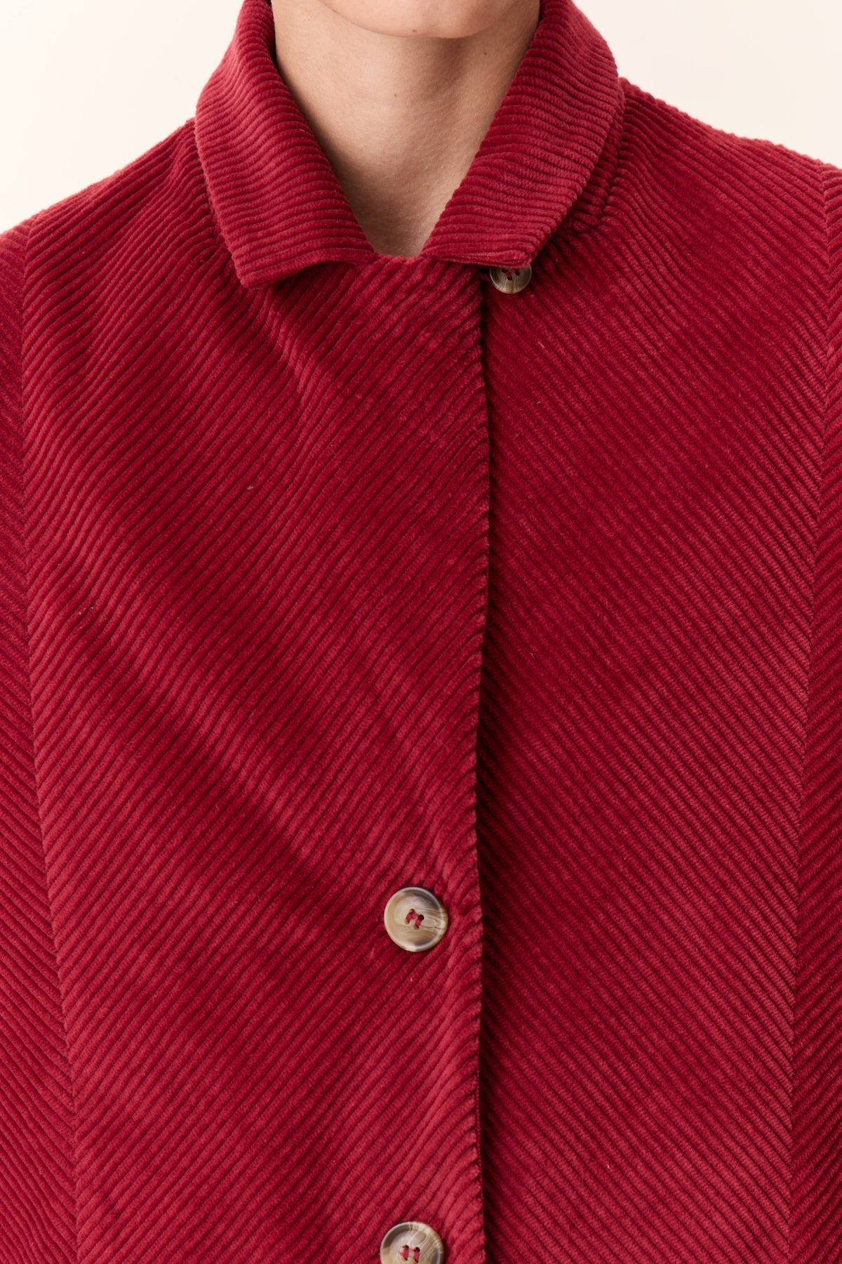 LEON & HARPER | Viviane Wide-Wale Corduroy Jacket - Loose Fit Berry