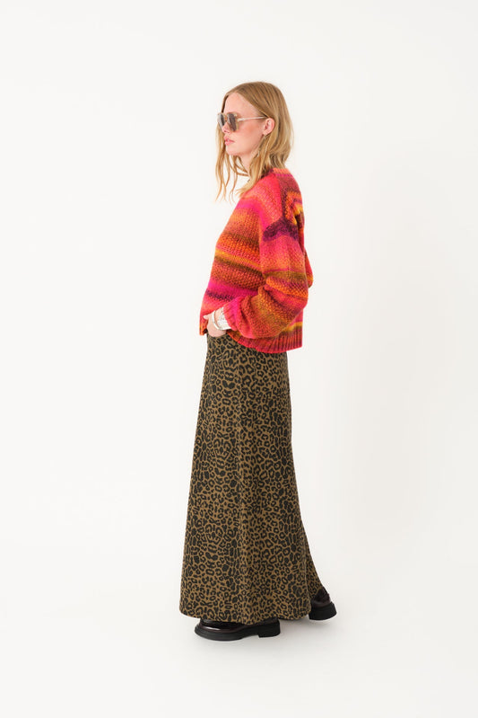 Skirt Lunall Maxi Skir Leopard-Print