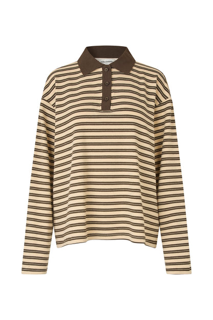 Tshirt Mobyll Polo Ls Dark-Mokka