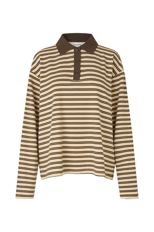 Tshirt Mobyll Polo Ls Dark-Mokka