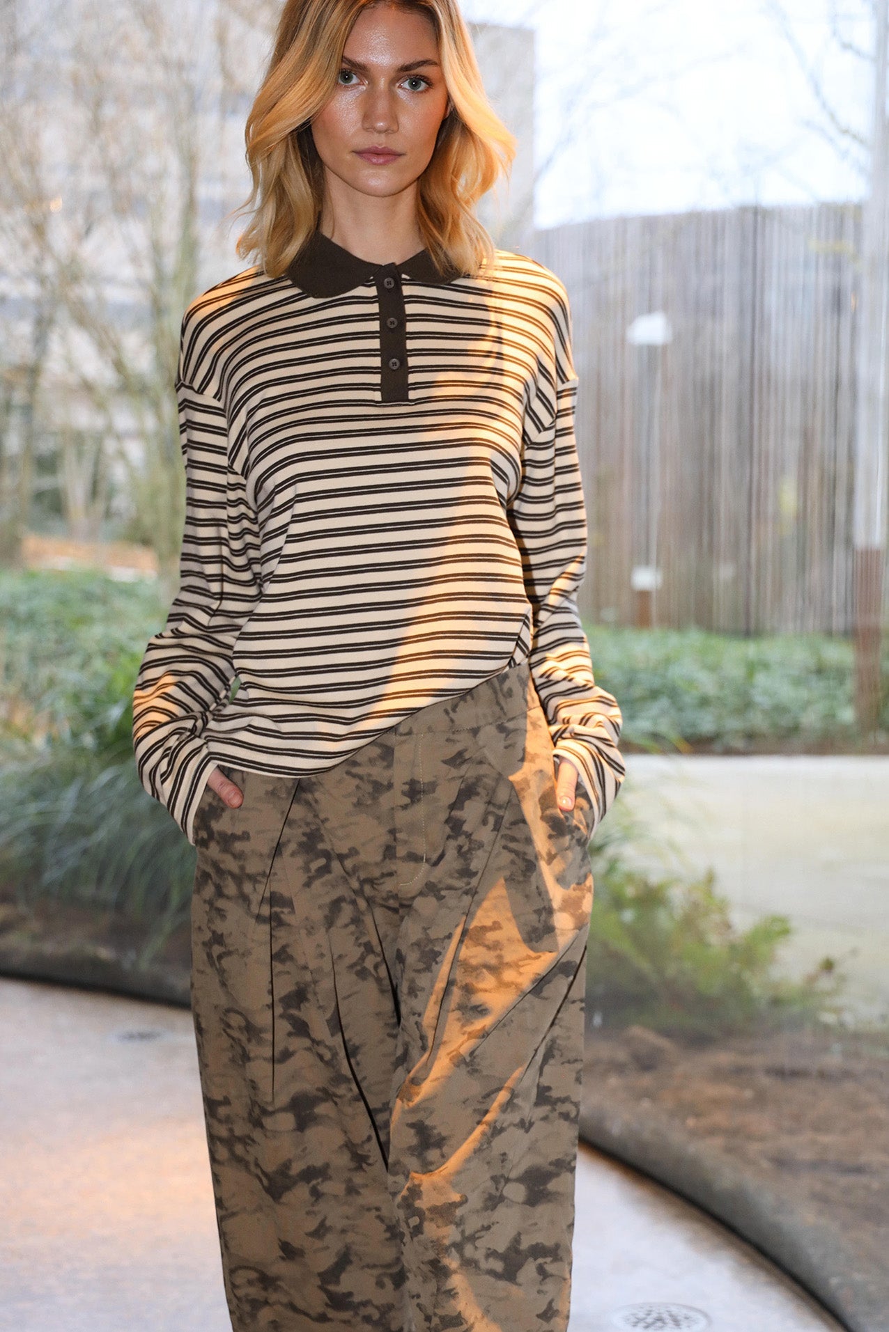 Tshirt Mobyll Polo Ls Dark-Mokka