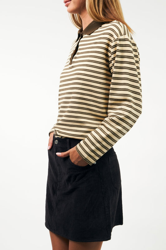 Tshirt Mobyll Polo Ls Dark-Mokka