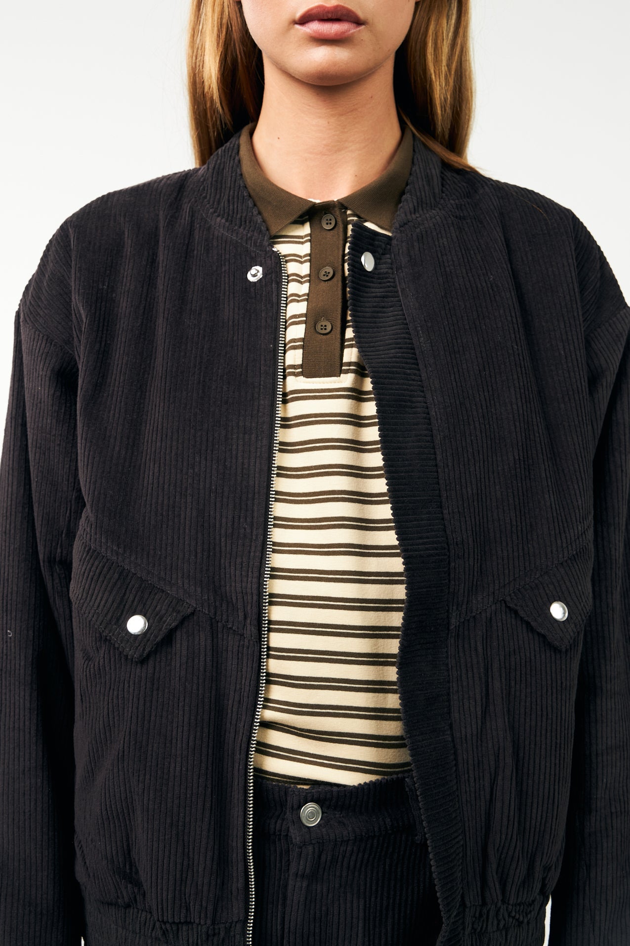 Tshirt Mobyll Polo Ls Dark-Mokka