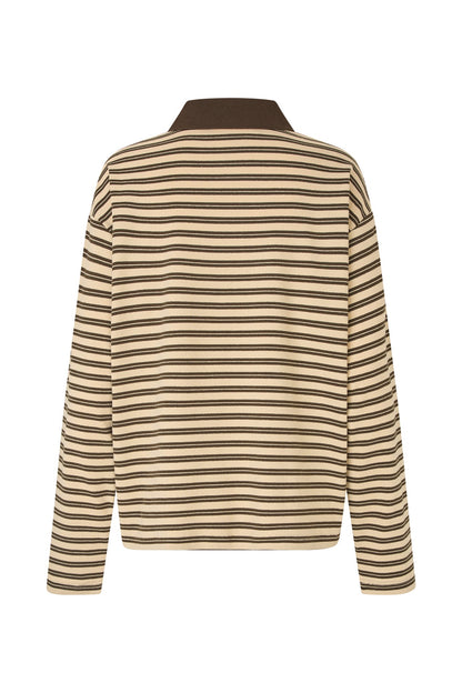 Tshirt Mobyll Polo Ls Dark-Mokka