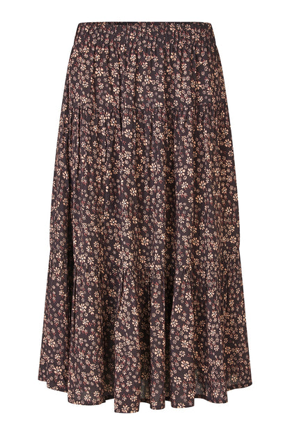 Skirt Morningll Mid Fl Dark-Mokka