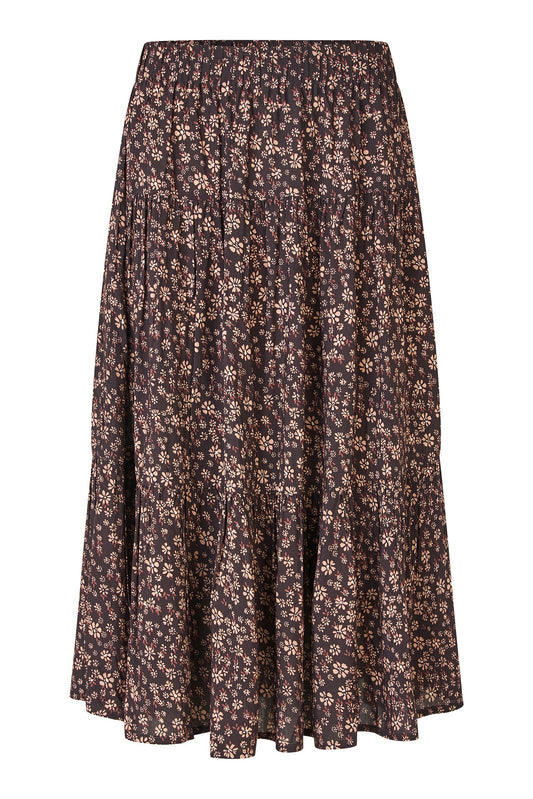 Skirt Morningll Mid Fl Dark-Mokka