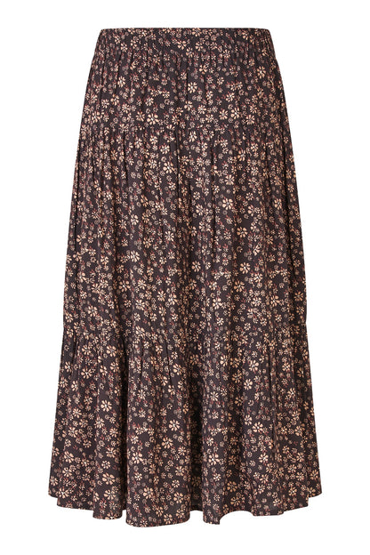 Skirt Morningll Mid Fl Dark-Mokka