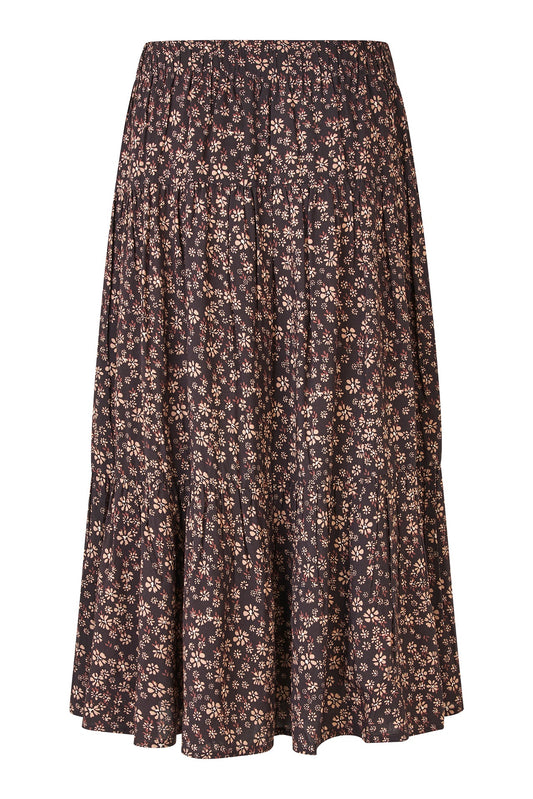 Skirt Morningll Mid Fl Dark-Mokka