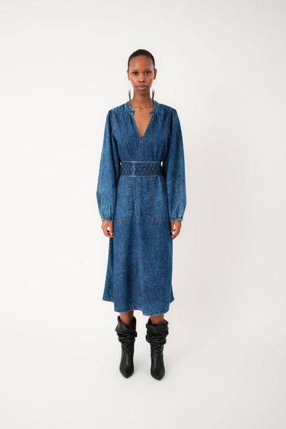 Denim Dress Parisll Midi De Blue