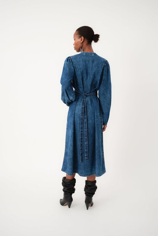 Denim Dress Parisll Midi De Blue