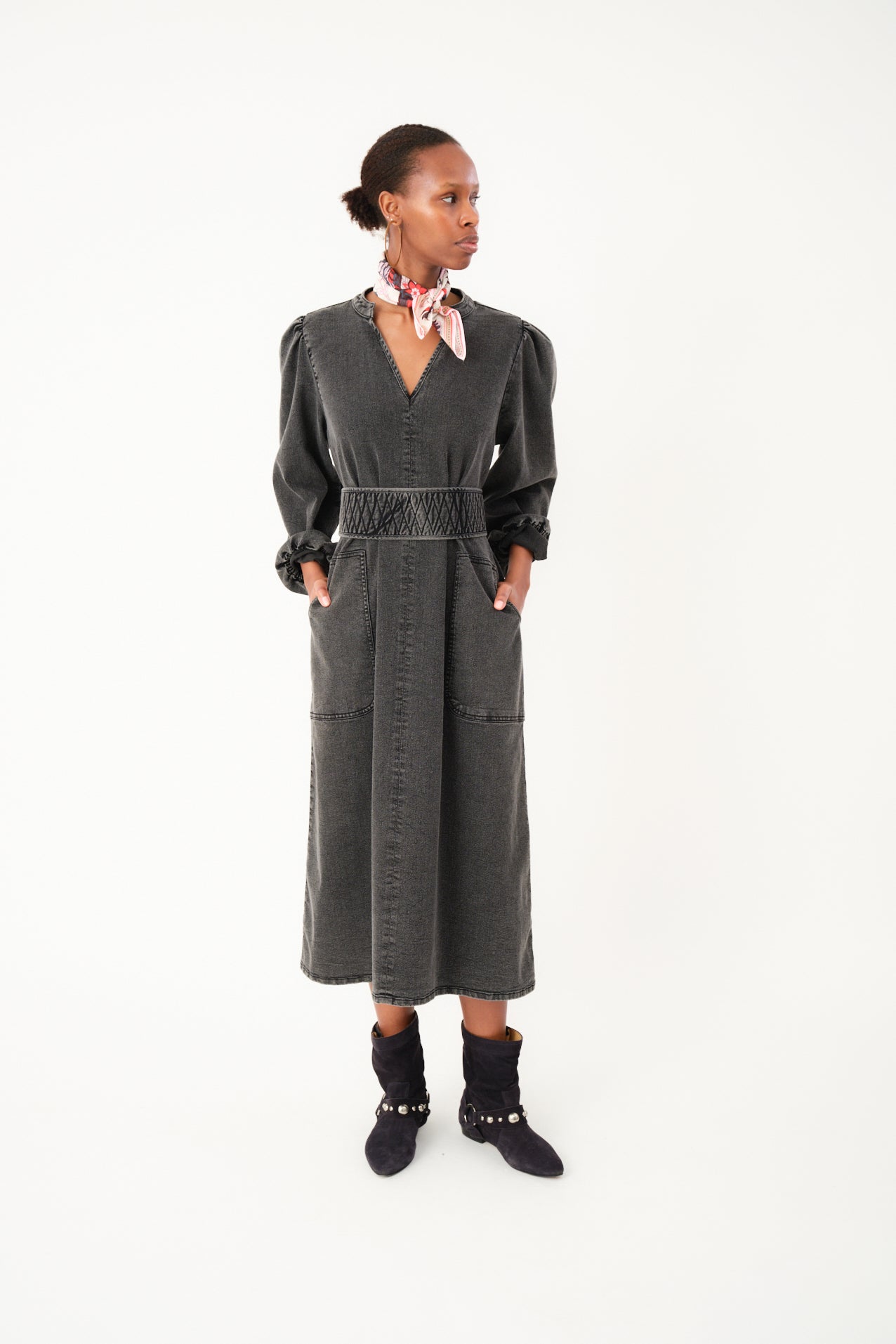 Dress Parisll Midi Dre Washed-Black