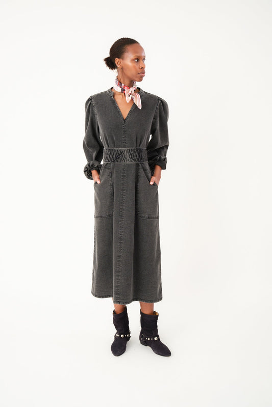 Dress Parisll Midi Dre Washed-Black