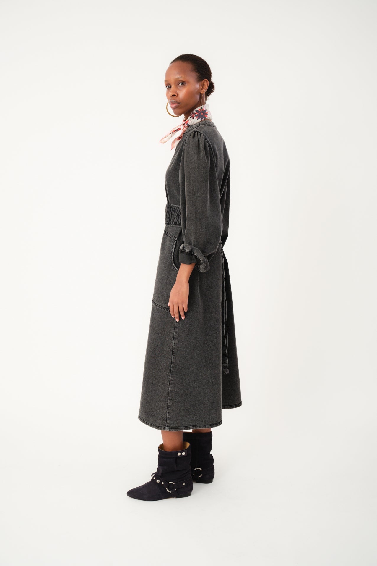 Dress Parisll Midi Dre Washed-Black